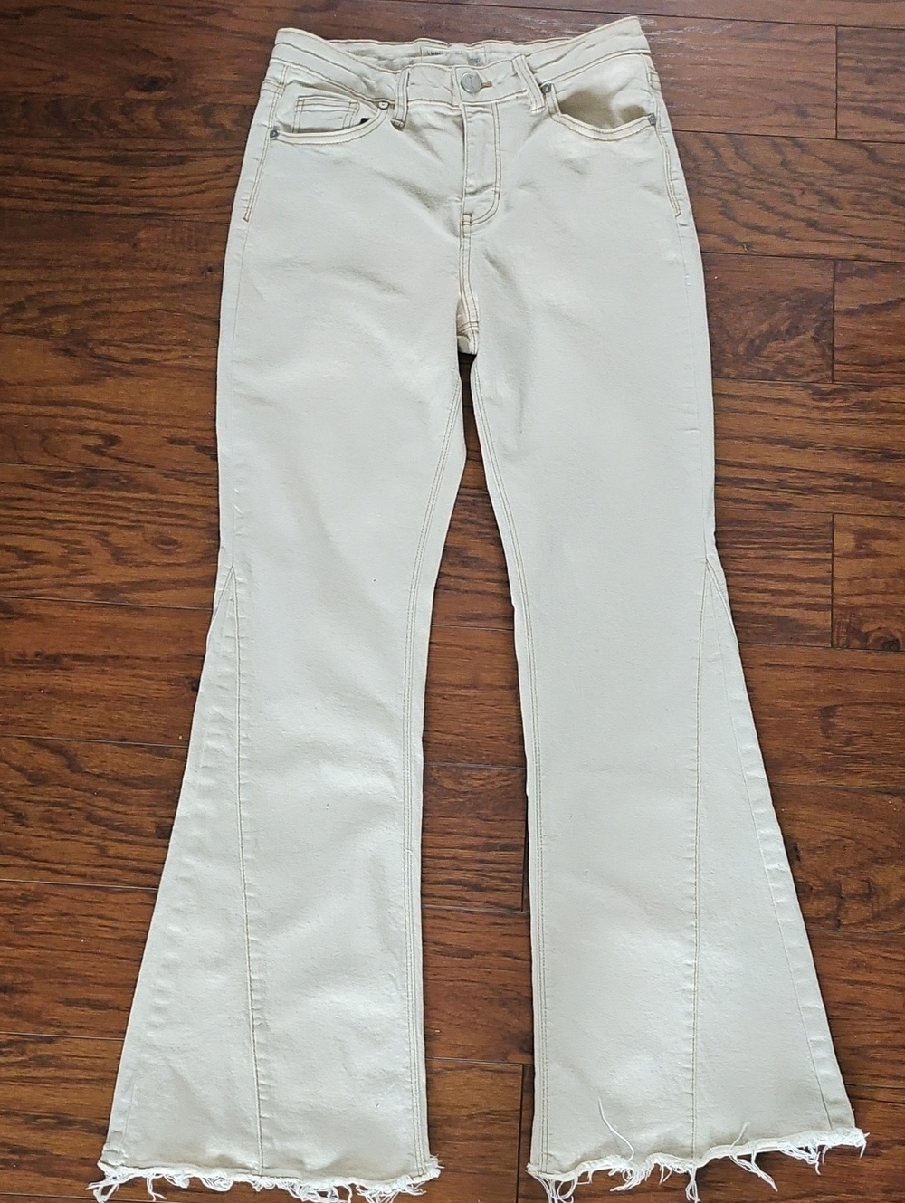 Banjara Wide Leg High Waistef Jeans Cream Size 7/27